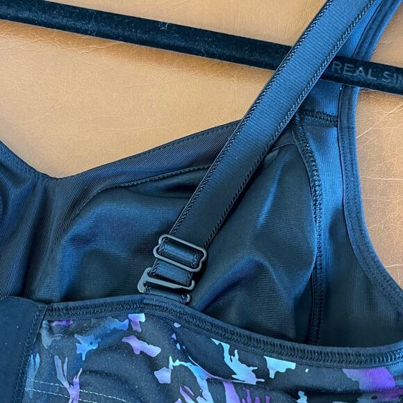Lululemon Ta Ta Tamer Biggie Fleur Sombre Caspian Sport Bra Blue Black Size 36C - Picture 8 of 10